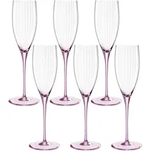 LEONARDO Sektglas 6er Set, spülmaschinengeeignetes Champagnerglas, Höhe 25 cm, 250 ml, rosé, 022377