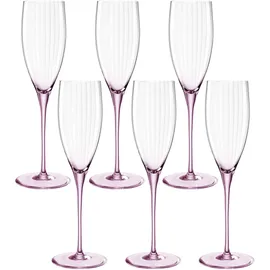 LEONARDO Sektglas 6er Set, spülmaschinengeeignetes Champagnerglas, Höhe 25 cm, 250 ml, rosé, 022377