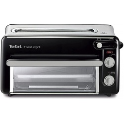 Tefal 2-in-1-Toaster TL6008 Toast ’n Grill – Toaster & Mini-Ofen – schwarz/silber schwarz|silberfarben