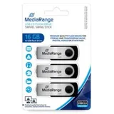 MediaRange USB Flexi-Drive 3er-Pack schwarz/silber 16GB, USB-A 2.0 (MR910-3)