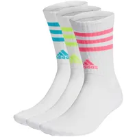 Adidas Adidas, 3-Stripes Cushioned Sportswear, Socken (3 Paare), Weiß/Lucid Cyan/Lucid Lemon/Lucid Pink, Xxl, Unisex-Adult