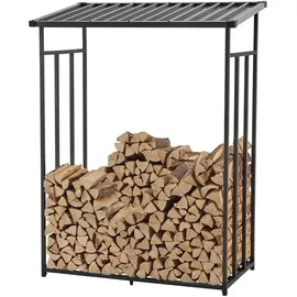 casa.pro Kaminholzregal Yakutat Metall 185 x 130 x 70 cm Schwarz