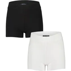 Shorts BLUE SEVEN "Blue Seven Shorts MARKETPLACE + ONLINE - 2er Pack", Mädchen, Gr. 140, m01, weiß, schwarz, 95% Baumwolle, 5% Elasthan, Basic, Basic kurz, Hosen