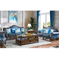 JVmoebel Sofa Sofagarnitur 3 2 Sitzer Sofa Sitz Garnitur Klassische Couchen, Made in Europe blau