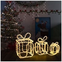 VidaXL Weihnachtsdekoration Geschenkboxen mit 180 LEDs Indoor Outdoor