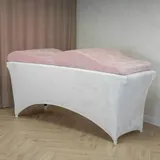 Untitled Wave Matratze (Curved Topper) mit Memory Foam 180x60 für Kosmetikliege, Massageliege, mit Bezug aus Velours | für Wimpernverlängerungen, PMU - Flamingo