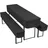 nyvi Biertischhussen Set NYVIGala - 3-teiliges Hussen-Set für Bierzeltgarnitur - Tischhusse 50x220 cm Biertische & 2 Bierbankhussen für 220x25 cm Sitzbänke - 2x 25x220 cm