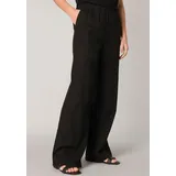 Base Level Yul Leinenhose lässig geschnitten Schwarz 38