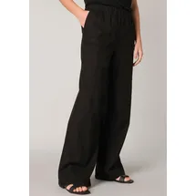 Base Level Yul Leinenhose lässig geschnitten Schwarz 38