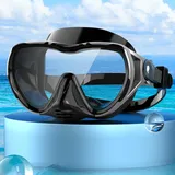 Taucherbrille Erwachsene Taucherbrille Schnorchelmaske 180°Panorama Weitsicht Tauchermaske Auslaufsicher Anti-Leck Schwimmbrille zum Tauchen, Fortgeschrittene Silikon Schürze Taucherbrille