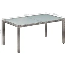 vidaXL Garten-Essgruppe 7-tlg. grau 44071