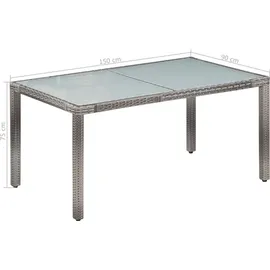 vidaXL Garten-Essgruppe 7-tlg. grau 44071