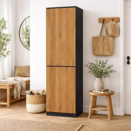 home collective Kleiderschrank 50 x 40 x 180 cm Anthrazit-Eiche