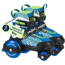 Hudora Rollschuh My First Quad in versch. Größen & Farben - hochwertige Rollschuhe für Kinder bis 20kg - Kinder Rollschuhe größenverstellbar - sichere Einsteiger-Rollerskates mit großen Rollen