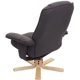Mendler Relaxsessel M56, Fernsehsessel TV-Sessel mit Hocker, Stoff/Textil, FSC®-zertifiziert ~ dunkelgrau