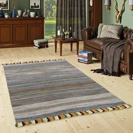 Pergamon Natur Teppich Kelim Kalleen Anthrazit, in 6 Größen