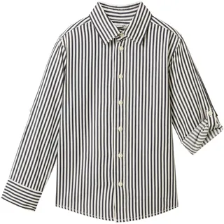 Tom Tailor Jungen Kinder Hemd mit Streifen , navy wool white stripe, 116/122 - 116-122