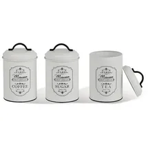 Maestro Vorratsdosen Set 3 St. 11,3 x 18,5 cm Weiß/Schwarz
