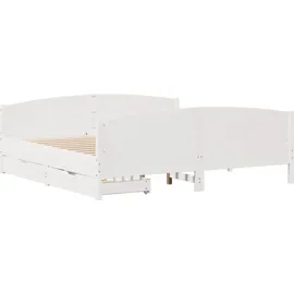 vidaXL Massivholzbett 180 x 200 cm Weiß