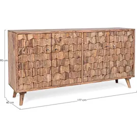 BIZZOTTO Sideboard Stanwood 200 x 85 x 45 cm Beige / Schwarz