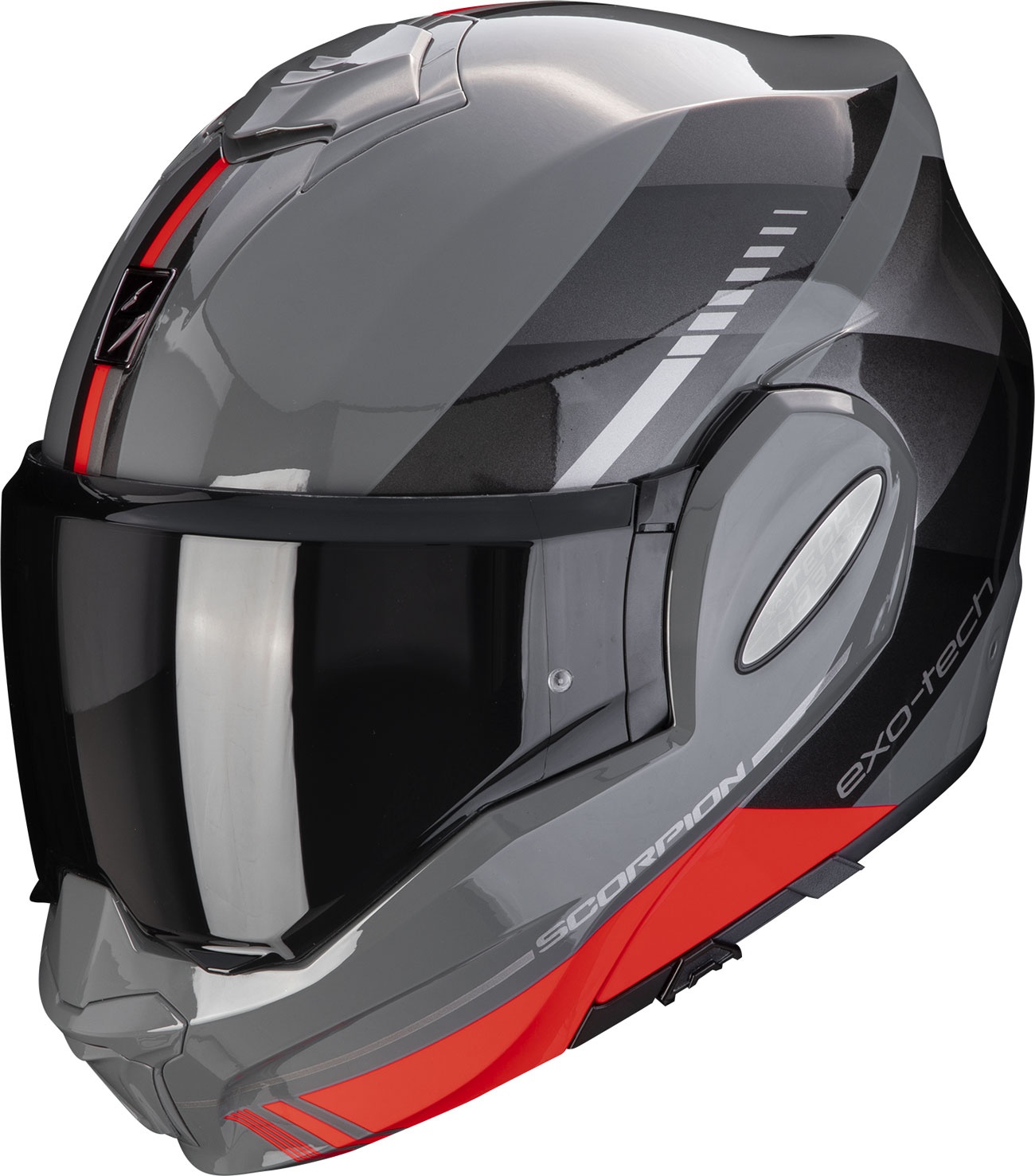 Scorpion EXO-Tech Evo Genre, casque modulaire - Gris/Noir/Rouge - M