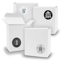 Adventskalender zum Füllen 24x Quader WEISS + Sticker V07 Z18 - Weiß