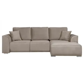 OTTO home Ecksofa OTTO HOME "BEATRICE optionale Schlafsofa mit Bettkasten, B/T/H: 265/170/86 cm", grau (taupe), B:265cm H:86cm T:170cm, 100% Polyester, Sofas, Ecksofa, L-Form, wahlweise auch mit Bettfunktion und Bettkasten