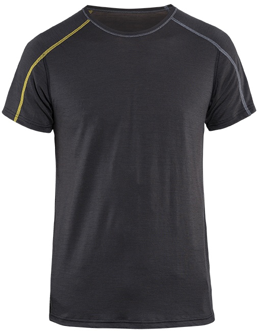 Blakläder Unterzieh T-Shirt X-light, 4798 1734, 100% Merino dunkelgrau/gelb - 4XL