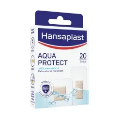 Hansaplast Aqua Protect Strip Pflaster, Wasserdichte Wundversorgung zum Schwimmen, Duschen und Baden, 1 Packung = 20 Strips