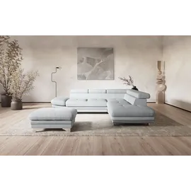 Cotta Ecksofa Kunstleder L-Form 3-Sitzer Grau
