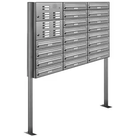 AL Briefkastensysteme Standbriefkasten 20 Fach Silber