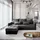 masseno Ecksofa KOS PIK mit Schlaffunktion L-Form, Sofa mit Bettkasten, Wohnzimmersofa, Couch, Soffa, Bettsofa, Couchgarnitur- Hellgrau, SAWANA 21 ... - Hellgrau