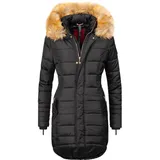 Navahoo Papaya Damen Winter Jacke Steppjacke Mantel Parka gesteppt warm B374 [B374-Papaya-Schwarz-Gr.S] - S