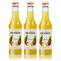 3x Monin Ananas Sirup, 250 ml Flasche - für Cocktails, zum Kaffee oder Kochen