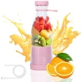 Tragbarer Mixer Mini Jug Blender Smoothie Maker Trinkbecher,380ml Elektrischer Fresh Juice Mixer Flasche with USB Wiederaufladbarer Mini Mixer für Shakes Saft Smoothies Reisen Fitnessstudio