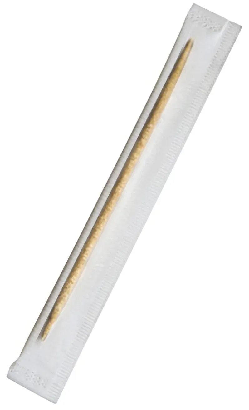 Holz-Zahnstocher hygienisch einzeln in Cellophan gehüllt 65mm, 1000 Stk.