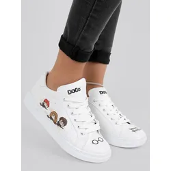 Sneaker DOGO "Damen Ace Sneakers Friends Till Eternity Harry Potter Vegan Dame", Damen, Gr. 39, Normalschaft, weiß, Lederimitat, Schuhe, Vegan