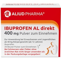 ALIUD PHARMA Ibuprofen AL direkt 400 mg Pulver zum Einnehmen, 20 Beutel: Bei Kopfschmerzen, Regelschmerzen, Fieber