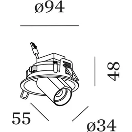 Wever & Ducré Bliek Round 1.0 LED, schwarz / 2000-3000 Kelvin - 164461B9