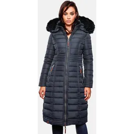 Navahoo Wintermantel "Umay", Damen, Gr. XL (42), blau, Oberstoff: 100% Polyester, Futter: 100% Polyester, Wattierung: 100% Polyester, Ärmelfutter: 100% Polyester, Kunstpelz: 90% Polyacryl, 10% Polyester, clean, tailliert ca.