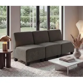 MCW 3-Sitzer Sofa Couch Moncalieri, Stoff/Textil ~ braun,