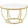 Barberpub Couchtisch Rund Weiß-Gold Holz 80 x 46,5 cm