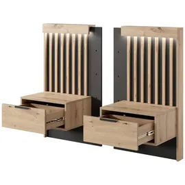 Feldmann-Wohnen Nachtkonsolen, Braun, Holzwerkstoff, 2 Schubladen, Rechteckig, 100x104x39 cm, Schlafzimmer, Nachttische