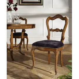 Casa Padrino Luxus Biedermeier Esszimmerstuhl Set Lila / Braun - Handgefertigtes Küchen Stühle 6er Set - Biedermeier Esszimmer Möbel - Luxus Qualität - Made in Italy
