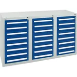 Stumpf Schubladenschrank Serie T-100/35-3, 24 Schubladen enzianblau (24x100mm)