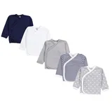 TupTam Baby Langarm Wickelshirt 5er Set aus Oeko-TEX zertifizierten Stoffen Unisex, Farbe: Junge 3, Größe: 68 - 68