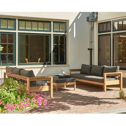 Traditional Teak Set Modulsystem Maxima I - bestehend aus 2 x Maxima 3-Sitzer Sofa, 1 x Maxima Hocker