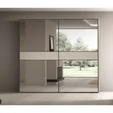aea Stilvoller Glasschrank Garderobenschrank 62 cm x 252 cm x 268 cm beige