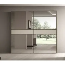 aea Stilvoller Glasschrank Garderobenschrank 62 cm x 252 cm x 268 cm beige