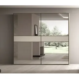 aea Stilvoller Glasschrank Garderobenschrank 62 cm x 252 cm x 268 cm beige